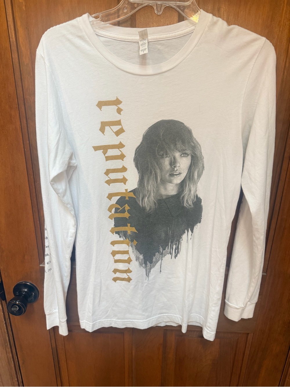 Taylor Swift Reputation Tour Graphic Long Sleeve Tee - White & Gold